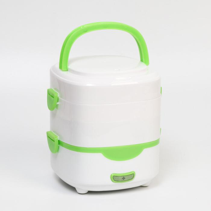 Универсальный электрический ланч-бокс 1500 мл, подогрев от сети, 201 сталь, микс, 17.5х20 см 35331