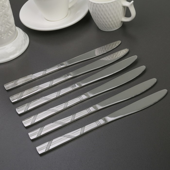 Набор ножей столовых 21 см "Кросс", 6 шт