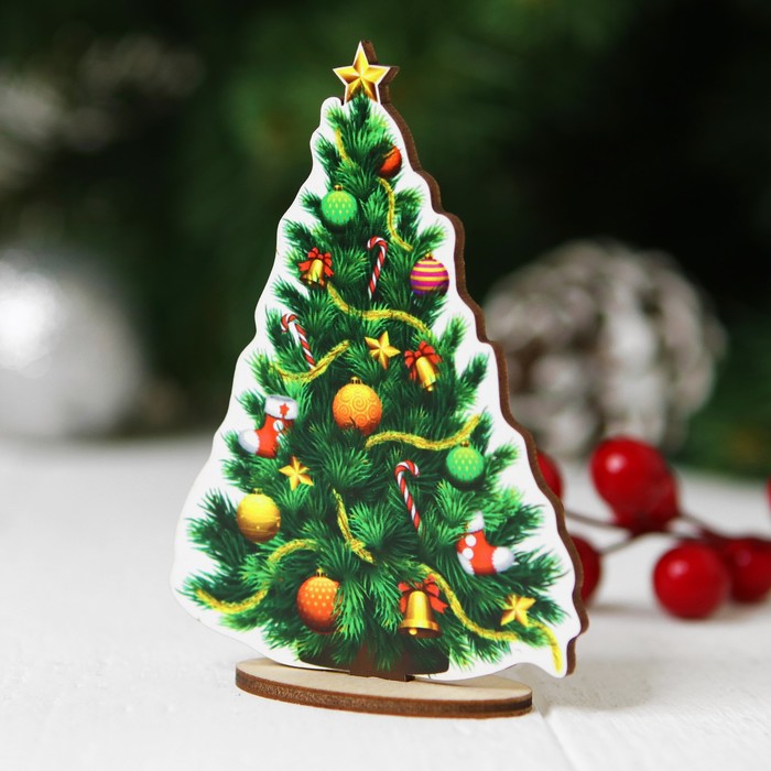 Ёлочка настольная сборная, "Праздничная", размер: 7 × 10 cм