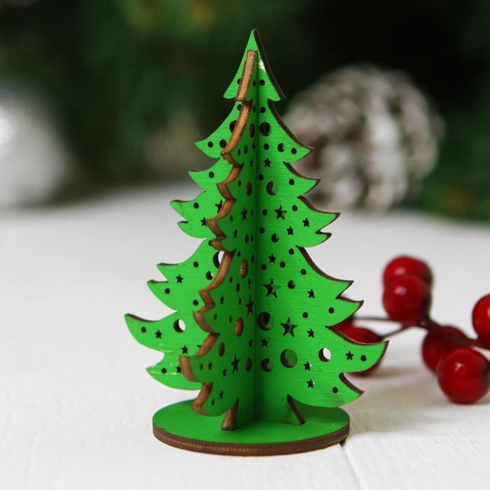 Ёлочка настольная сборная, "Мини-звёзды", размер: 7,5 × 10 cм