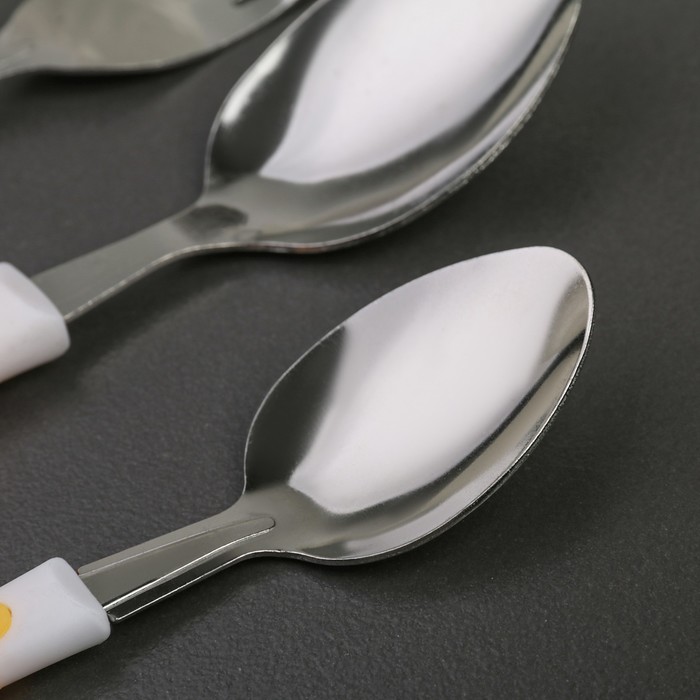 Набор столовых приборов, 4 предмета в тубе, цвет желтый