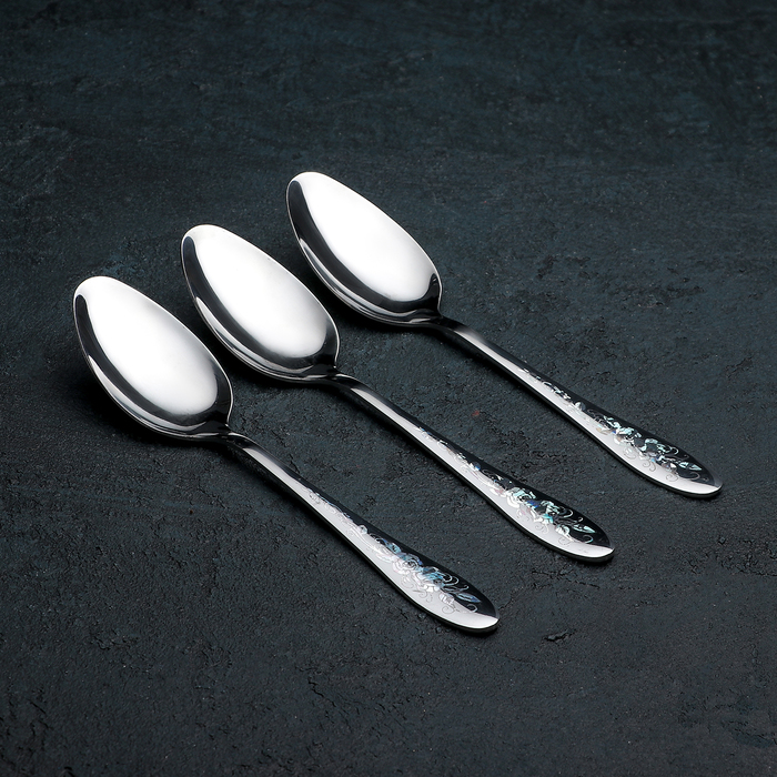 Набор столовых ложек 20х4,2 см "Голубая роза", 3 шт