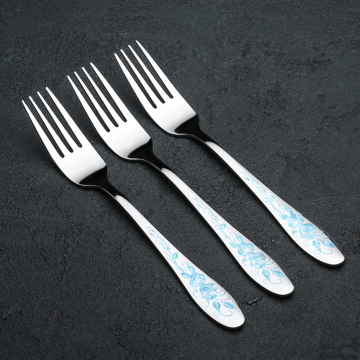 Набор вилок 20,5х2,5 см "Голубая роза", 3 шт