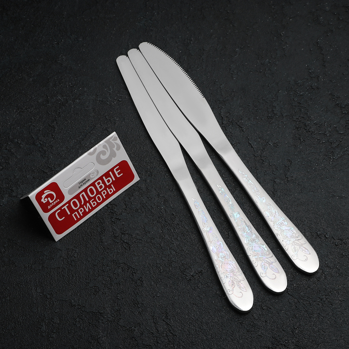 Набор столовых ножей 22,4х2 см "Неон", 3 шт