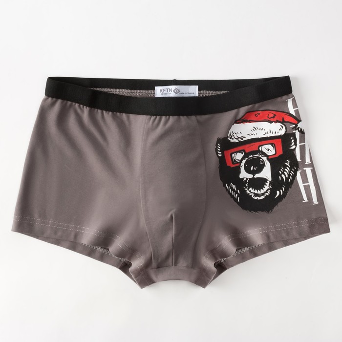 Трусы мужские KAFTAN "Хo-хo", р-р 48, сер., хл. 95%; эл. 5%