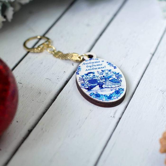 Брелок «Свинки», гжель, 3,4×5,7×0,3 см