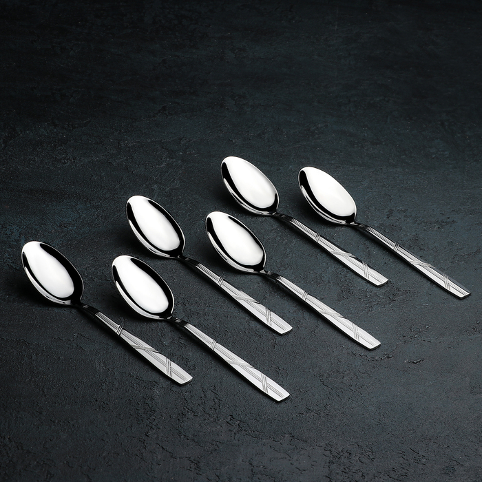 Набор ложек столовых 21 см "Кросс", 6 шт