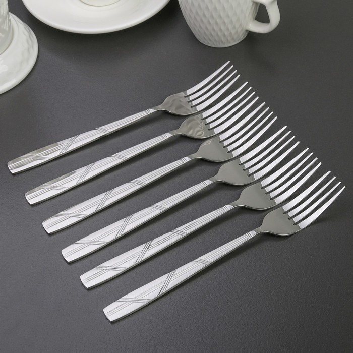 Набор вилок столовых 21 см "Кросс", 6 шт