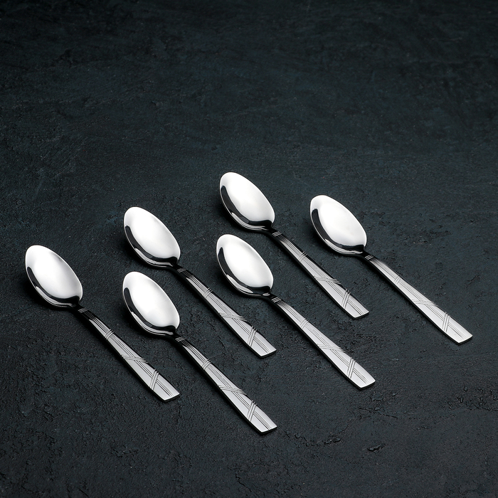 Набор ложек чайных 14 см "Кросс", 6 шт