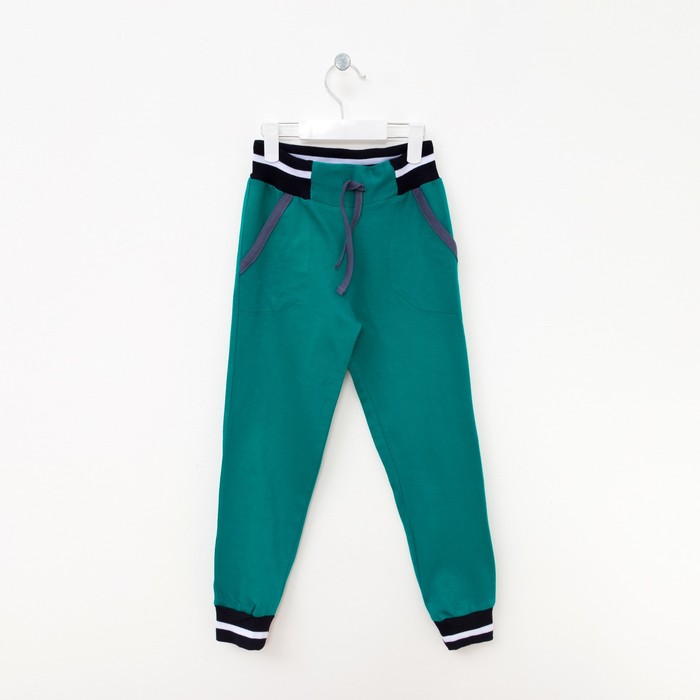 Брюки для мальчиков, цвет бирюза, 128-134 см (36)