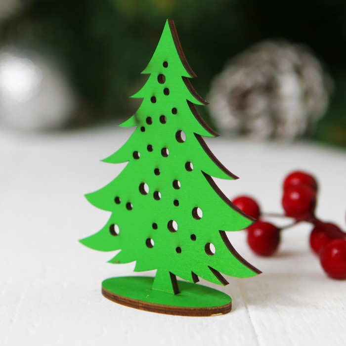 Ёлочка настольная сборная, зелёная, размер: 7,5 × 9,5 см