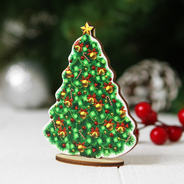 Ёлочка настольная сборная, "Колокольчики", размер: 7,5 × 9,5 см