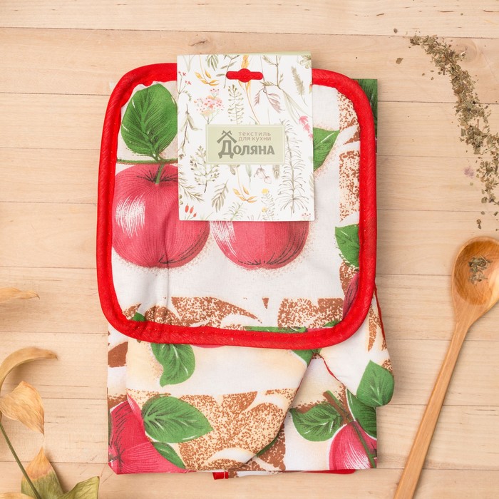 Кух.набор3пр.Доляна Ромашки прихв.15x15см рукав.23х15см фарт.48*68см 100% пэ