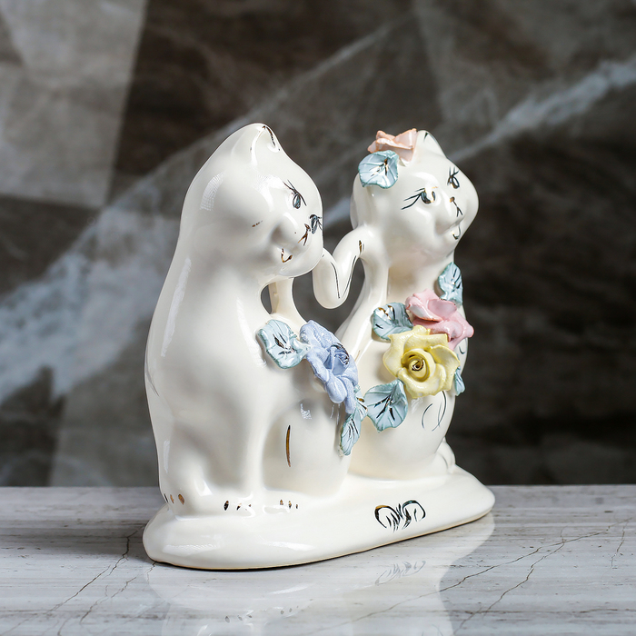 Копилка "Коты сердце" мини, лепка большая