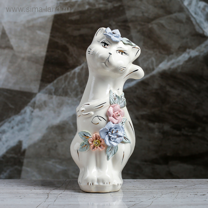 Копилка Кошка Тома, покрытие лак, белая, 22 см