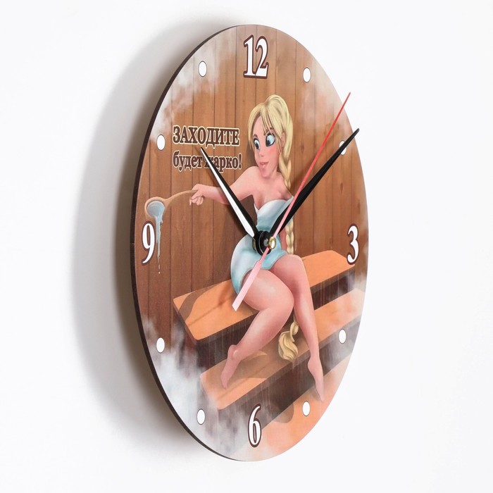 фото Часы настенные "заходите, будет жарко!", плавный ход, d-24 см соломон