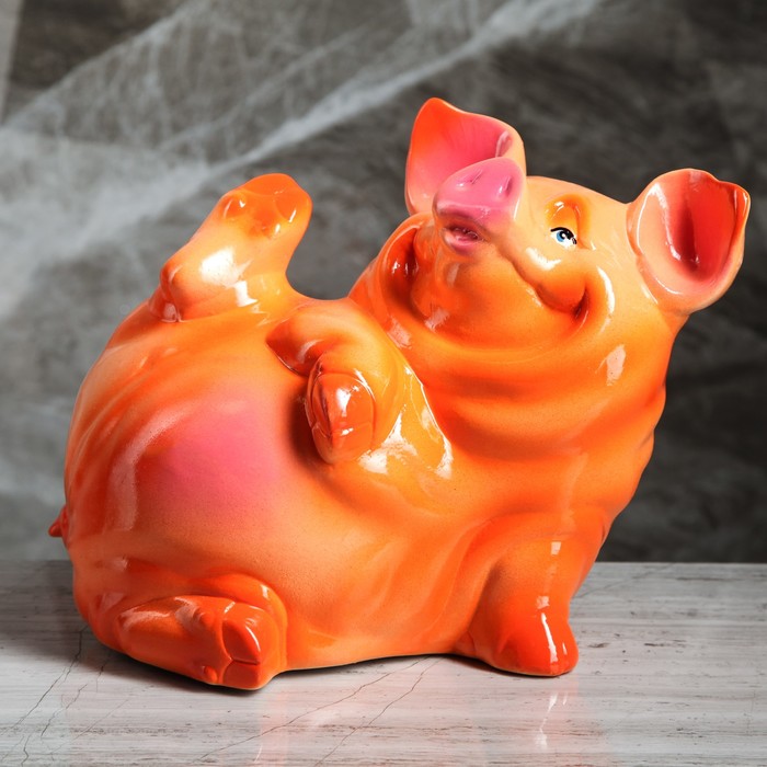 Копилка "Поросенок Жора" глянец персиковый