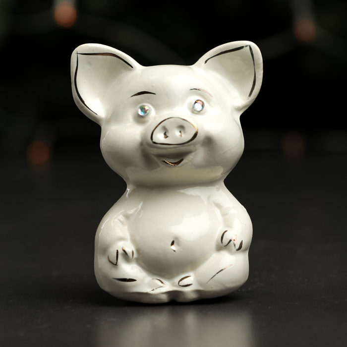 Копилка "Свинка Карапузик", глянец белый