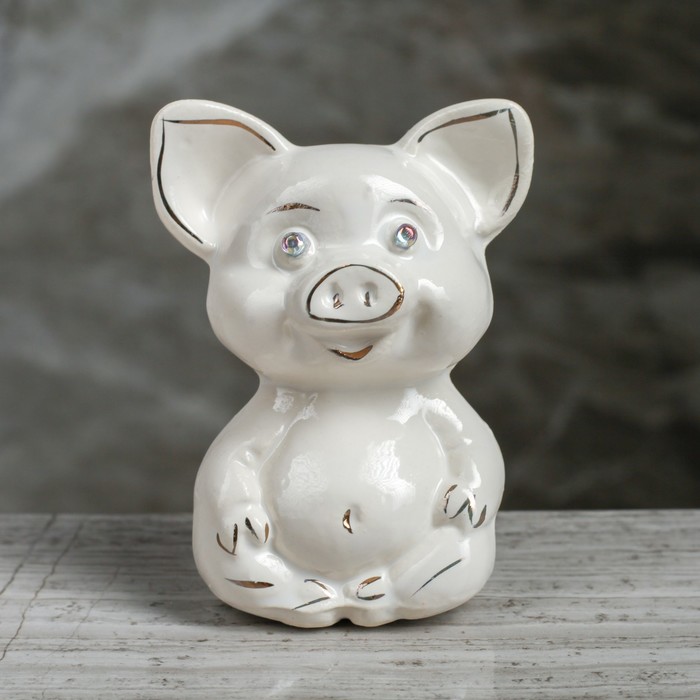 Копилка "Свинка Карапузик", глянец белый