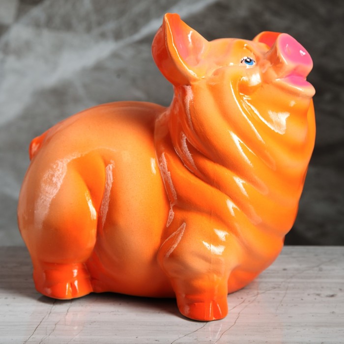 Копилка "Поросенок Маня"  глянец персиковый