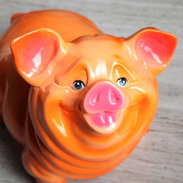 Копилка "Поросенок Маня" глянец персиковый