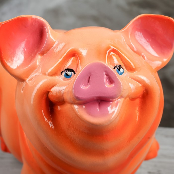 Копилка "Поросенок Маня" глянец персиковый