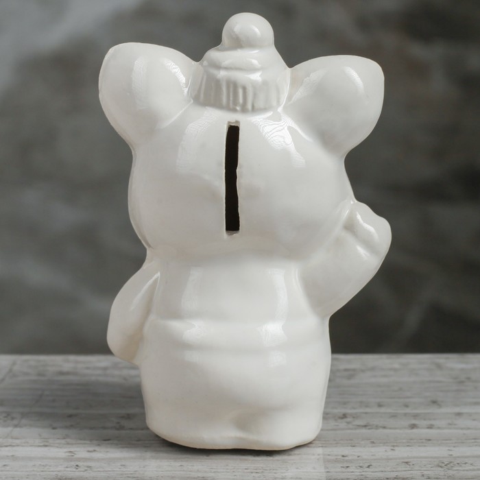 Копилка "Свинка Пупсик", мини, глянец белый