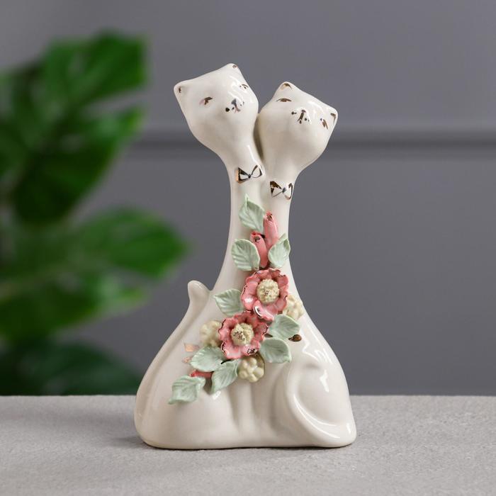 Сувенир-статуэтка средняя &quot;Коты мультяшки Свидание&quot; цветная лепка