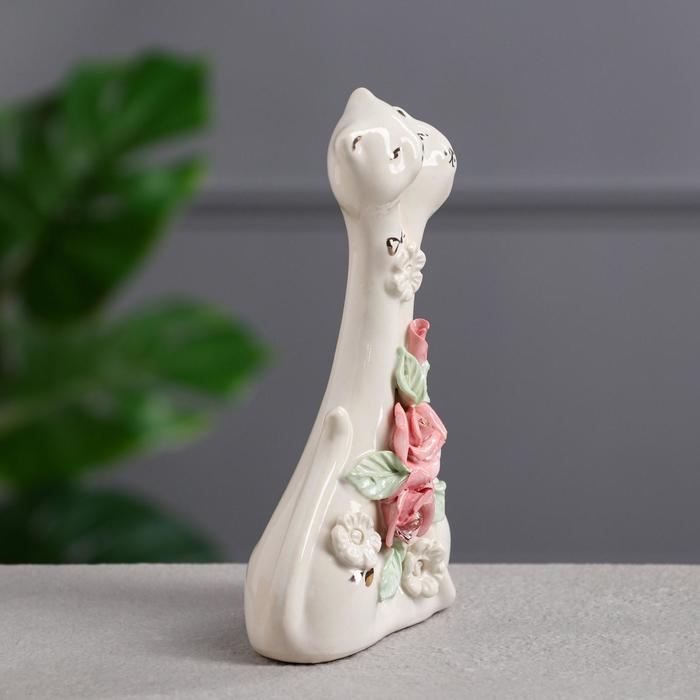 Сувенир-статуэтка средняя "Коты мультяшки Свидание" цветная лепка