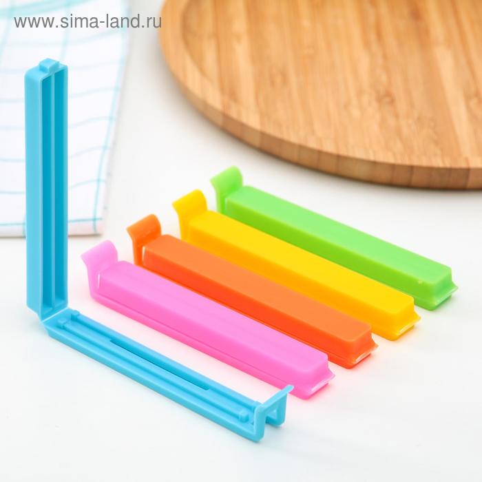 фото Зажимы для пакетов доляна «лед», 11 см, 5 шт, цвет микс