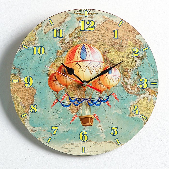 Часы настенные круглые "Воздушный шар", 24 см
