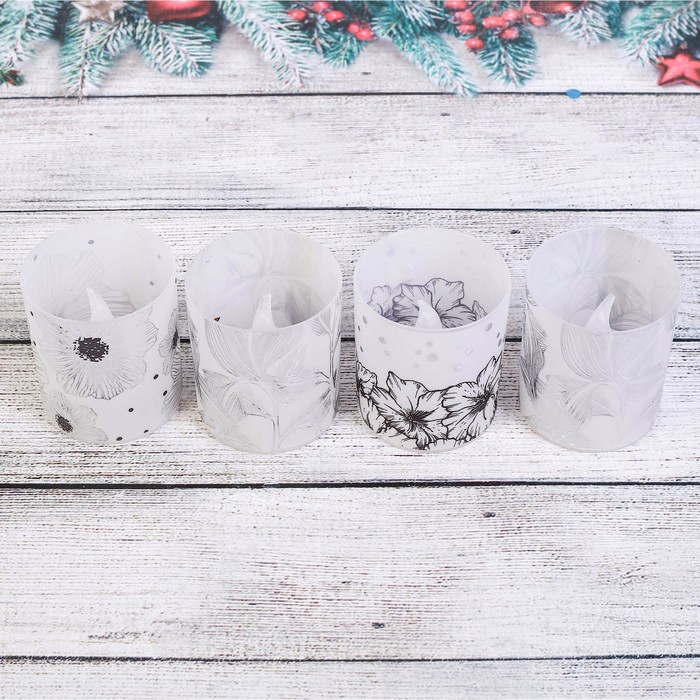 Набор электронных свечей "Цветы", 4 шт.