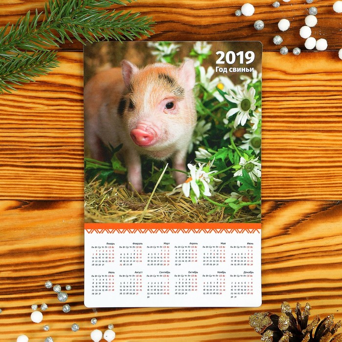 Набор календарей-магнитов 12х18см "Символ года - 2019" 8 штук