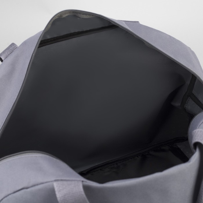 Сумка спортивная, отдел на молнии, наружный карман, цвет серый