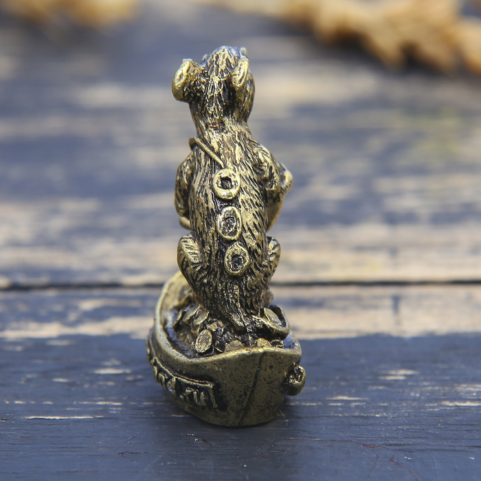 Фигурка мышка "Процветания", латунь, 2,6 х 3,4 см