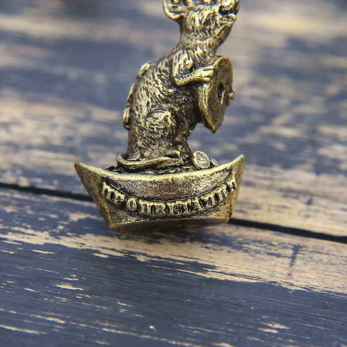 Фигурка мышка "Процветания", латунь, 2,6 х 3,4 см