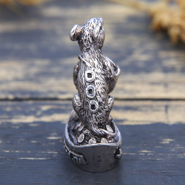 Фигурка мышка "Процветания", серебро состар., 2,6 х 3,4 см