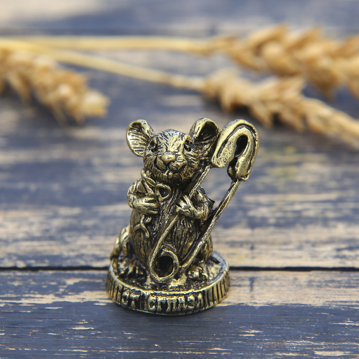Фигурка мышка "От сглаза", латунь, 2,4 х 3,2 см