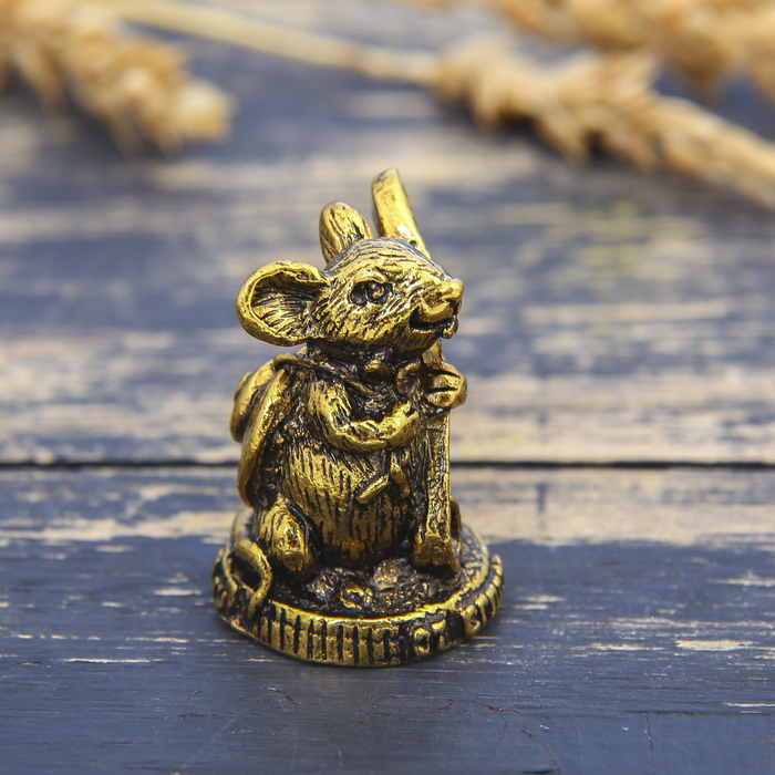 Фигурка мышка "От сглаза", золото, 2,4 х 3,2 см