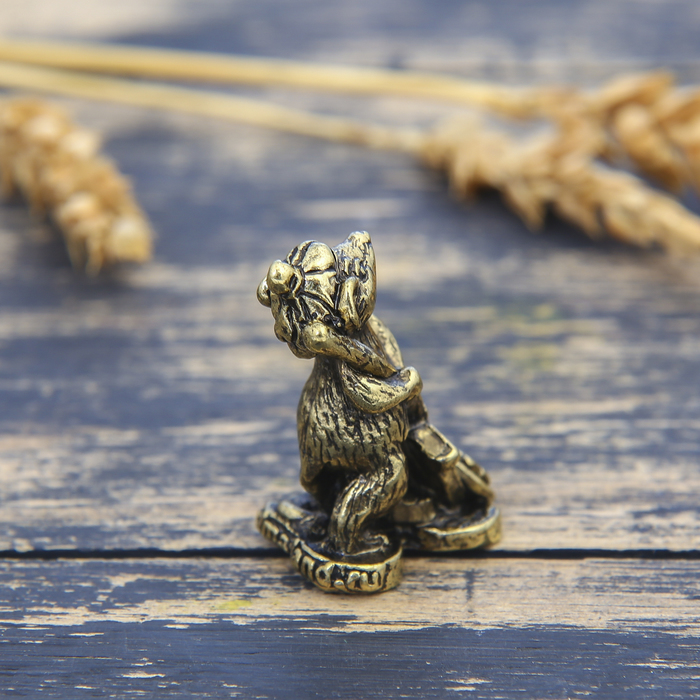 Фигурка мышка "Гребу бабло", латунь, 1,8 х 3,3 см