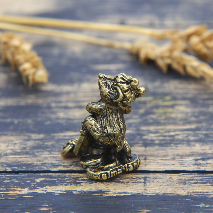 Фигурка мышка "Гребу бабло", латунь, 1,8 х 3,3 см