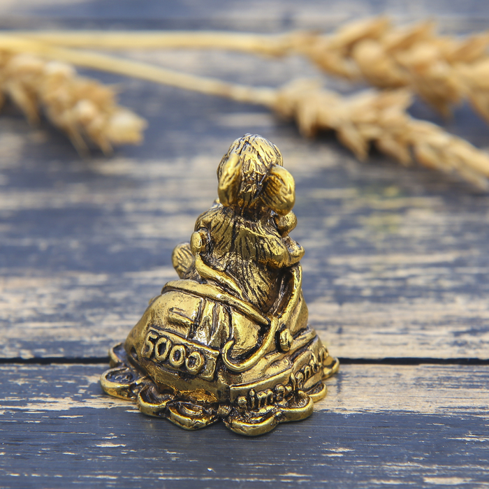 Фигурка мышка "На деньги", золото, 3 х 3,5 см