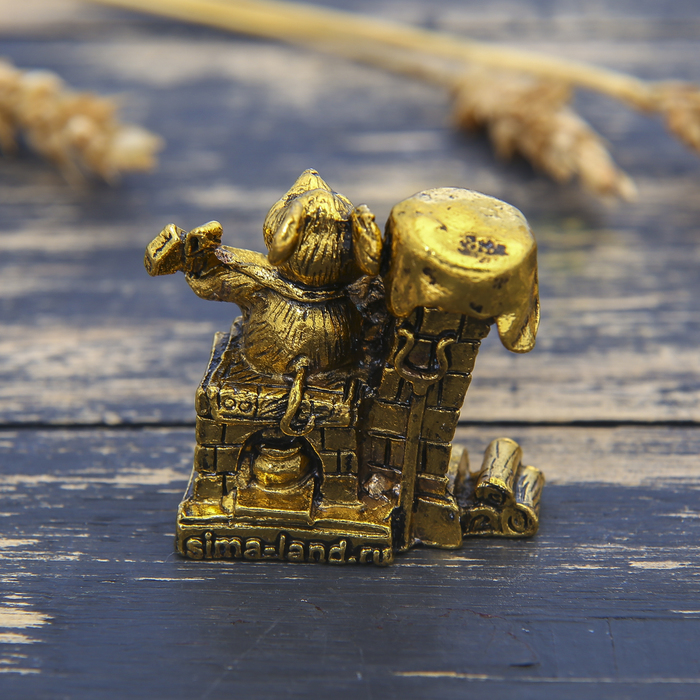 Фигурка мышка "Тепла и уюта", золото, 3,9 х 3,8 см