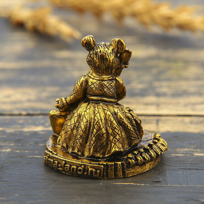 Фигурка мышка "Деньги в дом", золото, 3,5 х 3,7 см