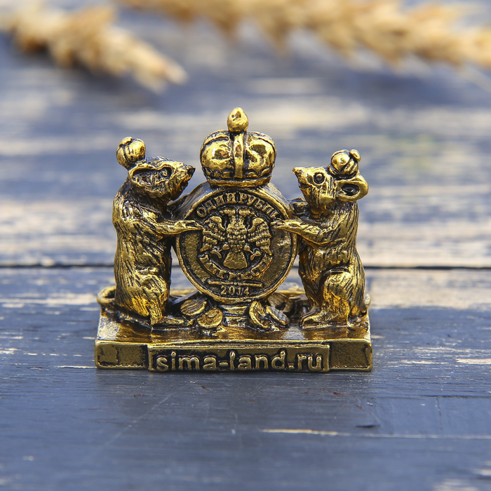 Фигурка мышка "Достатка и процветания",золото, 3,4 х 3,1 см