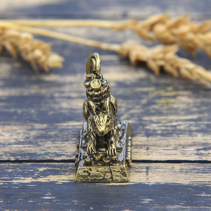 Фигурка мышка "Достатка", латунь, 3,5 х 3,3 см