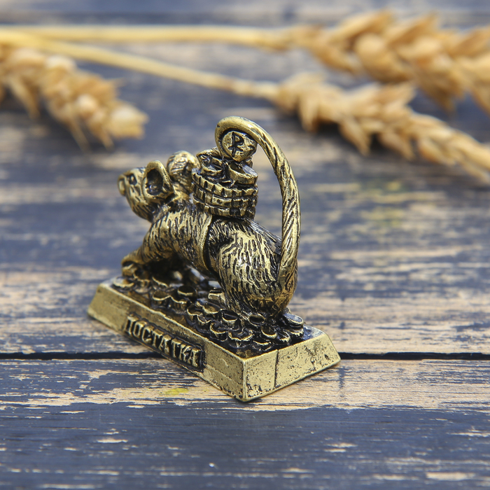 Фигурка мышка "Достатка", латунь, 3,5 х 3,3 см