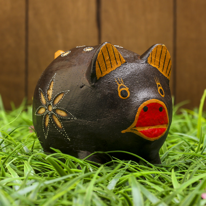 Сувенир "Копилка-свинка в цветочек" 10х8х10 см