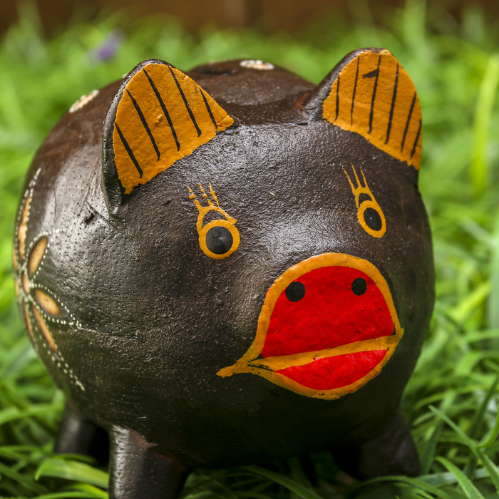 Сувенир "Копилка-свинка в цветочек" 10х8х10 см