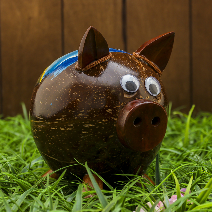 Сувенир "Копилка-свинка из Африки" 14х10х14 см МИКС